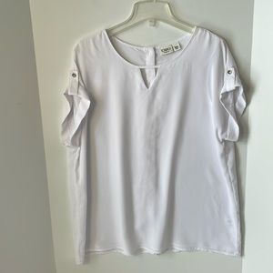 Cato's Womens 14 /16 Top Blouse White Layered
